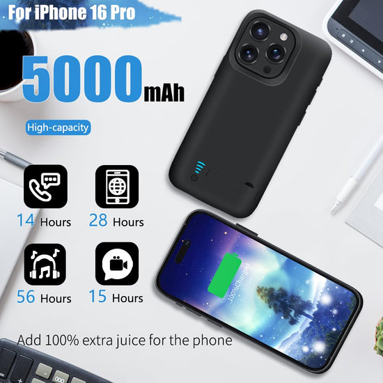 Sitong battery case — 5000mAh rechargeable extended charger for iPhone 16 Pro