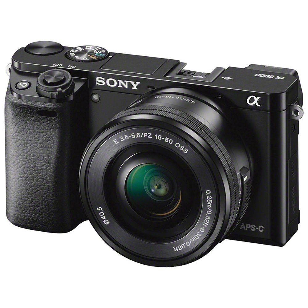 Sony Alpha a6000 digital camera with 16-50mm power zoom lens and 24.3MP sensor