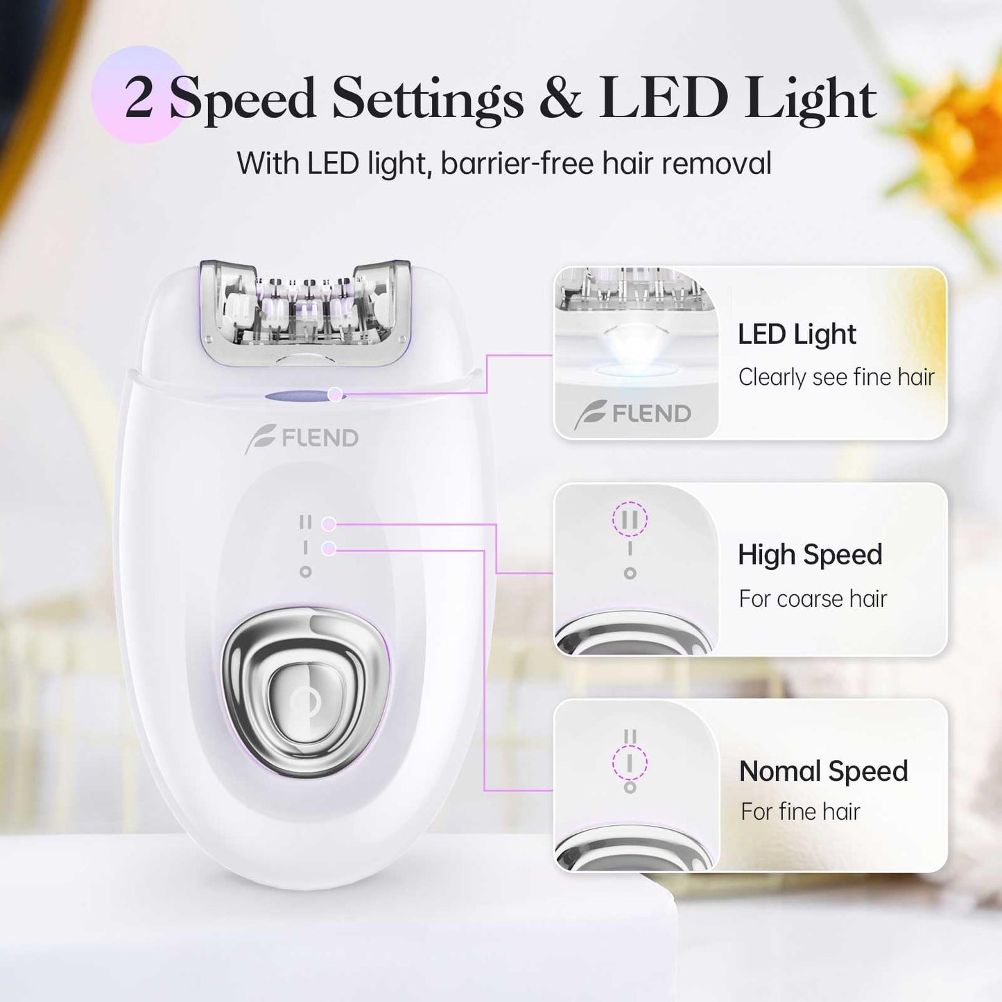 Epilator,Epilator for Women,Facial Hair Removal for Women Rechargeable,2 Speeds Hair Removal Device with 36 Tweezers,Hair Removal Device Legs/Face/Bikini/Arms,Epilator for face Smooth Skin