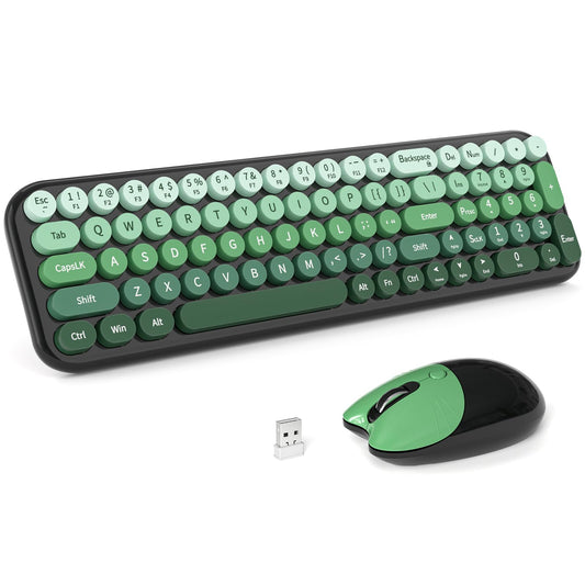 Mofii wireless Bluetooth keyboard - connects up to 3 devices simultaneously, portable design with retro round keycaps 100-key layout.