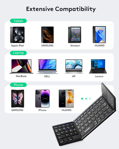 Samsers folding Bluetooth keyboard - compact design and portability