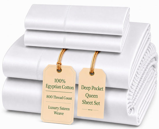 BED_LINEN_SET — Egyptian cotton sheets with deep pockets and sateen weave