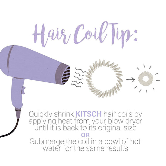 Hair tie — Coil phone cord design, no crease headband, 8 pcs