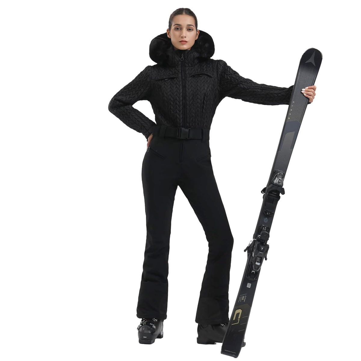 GSOU SNOW snowsuit — One piece waterproof design with faux fur details