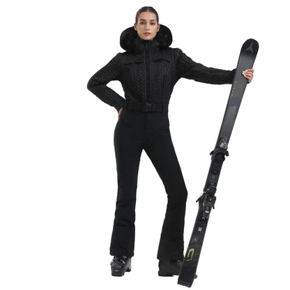 GSOU SNOW snowsuit — One piece waterproof design with faux fur details