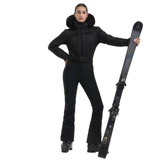 GSOU SNOW snowsuit — One piece waterproof design with faux fur details