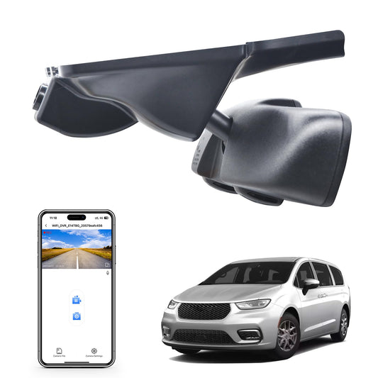 4K dash cam - custom fit for Chrysler Pacifica 2017-2026, UHD 2160P video, GPS, 64GB card