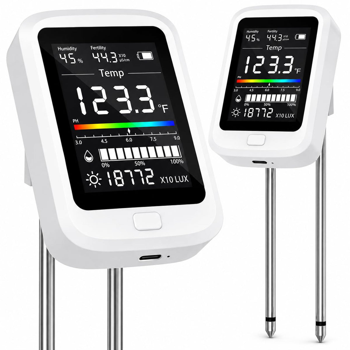 Soil Moisture Meter, 6-in-1 Soil pH Tester Test Kit for Garden, Lawn, Farm