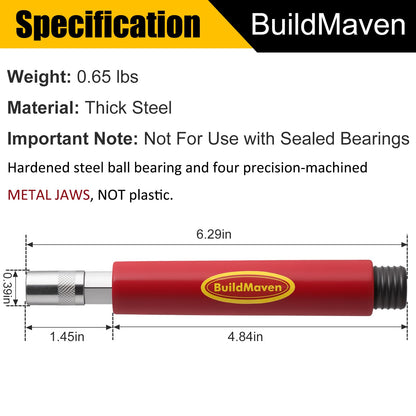 BuildMaven Grease Fitting Cleaning Tool -Grease Zerk Cleaner, Zerk Fitting Cleaning Tool, Remove Old Dried Grease from Fittings, Pins, Shafts, Bushings, and Joints （Red）