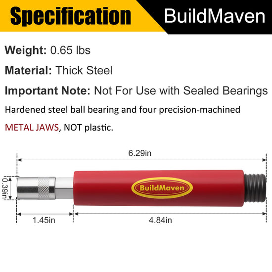 BuildMaven Grease Fitting Cleaning Tool -Grease Zerk Cleaner, Zerk Fitting Cleaning Tool, Remove Old Dried Grease from Fittings, Pins, Shafts, Bushings, and Joints （Red）