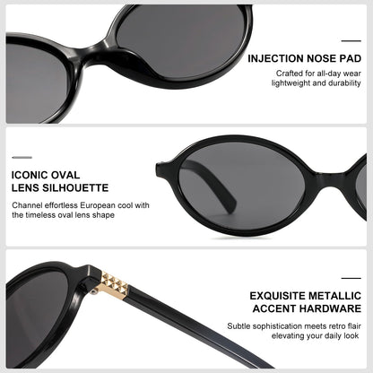 Shoes — Retro oval sunglasses for women in vintage 90s style