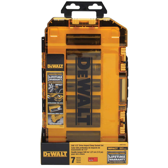 DEWALT fastener drive bit set — 7-piece 1/2 inch drive SAE