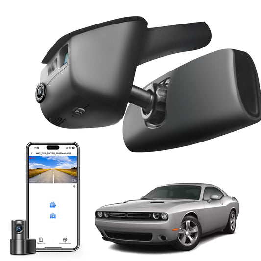 Mangoal onboard camera with 4K front and 1080P rear for Dodge Challenger 2015-2023 Model B