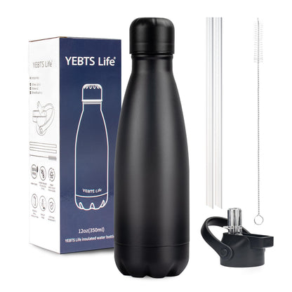 Thermos — Insulated stainless steel water bottles with straw lid, 2 pack, 17oz.