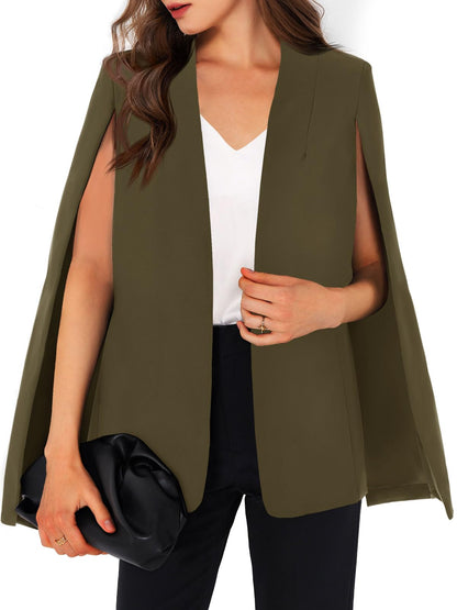 GAMISOTE women's blazer — Cape style with split sleeves and open front design