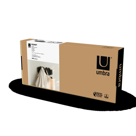 Umbra coat rack — wall-mounted design with hooks for storage