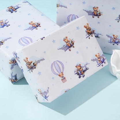 Cuitpan gift wrap — blue birthday design