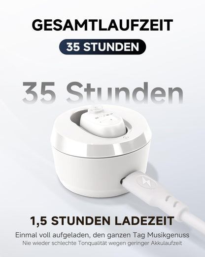Britzgo 1607 Persönlicher Soundverstärker mit intelligenter Geräuschunterdrückung, mit tragbarem Ladecase, ergonomischem L-förmigem Design, ultraleichtem recyceltem Kunststoff