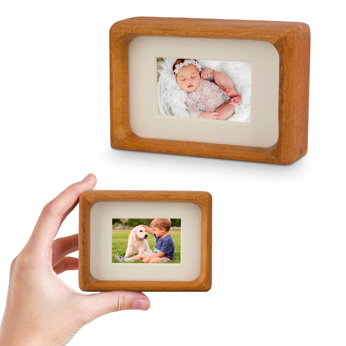 Youncewooder picture frame — Handmade natural wood design for wall and tabletop display