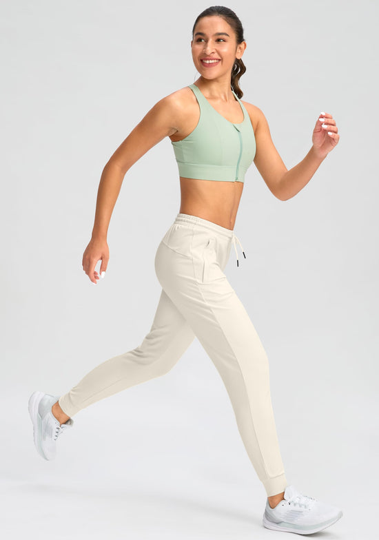 G Gradual Women's Joggers Pants with Zipper Pockets Tapered Running Sweatpants for Women Lounge, Jogging
