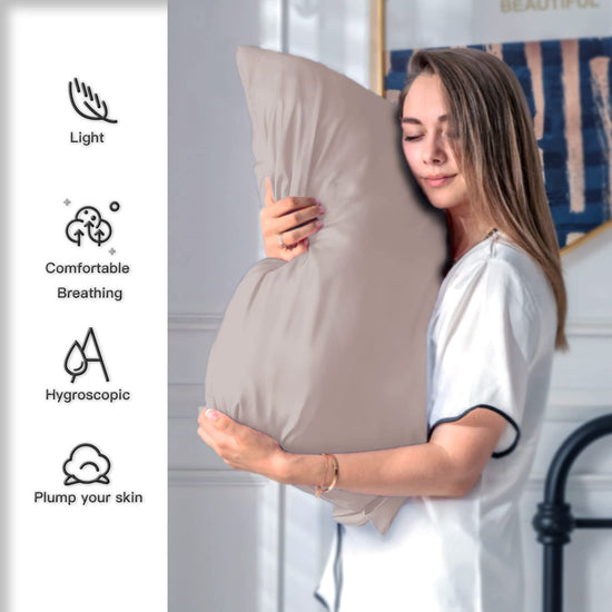 Mulberry Silk Pillowcase for Hair and Skin Silk Pillow Cases with Hidden Zipper Soft Breathable Smooth Cooling Silk Satin Pillow Cases for Sleeping