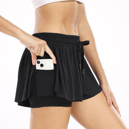 Wsirmet flowy shorts — 2 in 1 athletic workout shorts with pockets