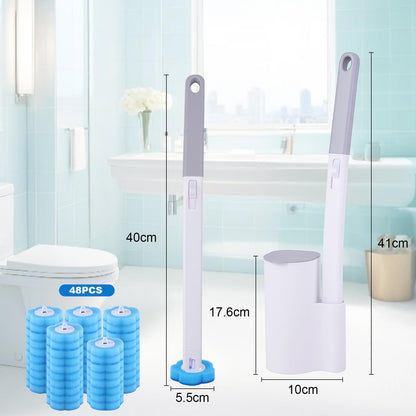 wlich Disposable Toilet Brush Set with 48 Refills, Wall Mount Holder