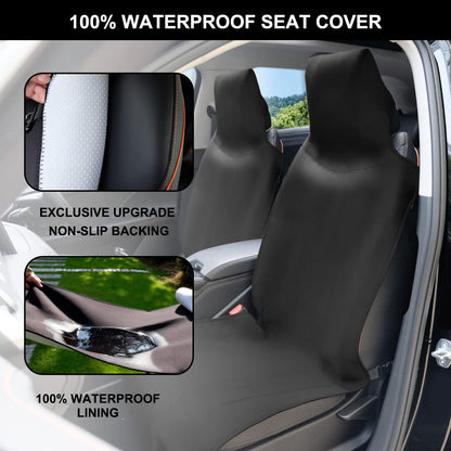 Vehicle seat cover — Waterproof and washable neoprene design in black, 1 piece