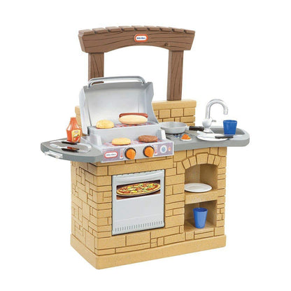 Little Tikes play workstation — outdoor BBQ set in brown color
