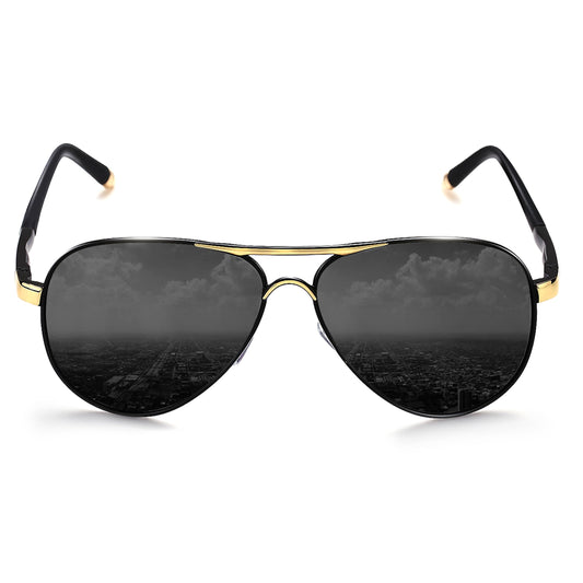 Sunglasses — Polarized aviator style with UV400 protection and metal frame