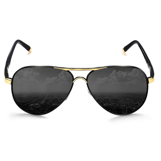 Sunglasses — Polarized aviator style with UV400 protection and metal frame