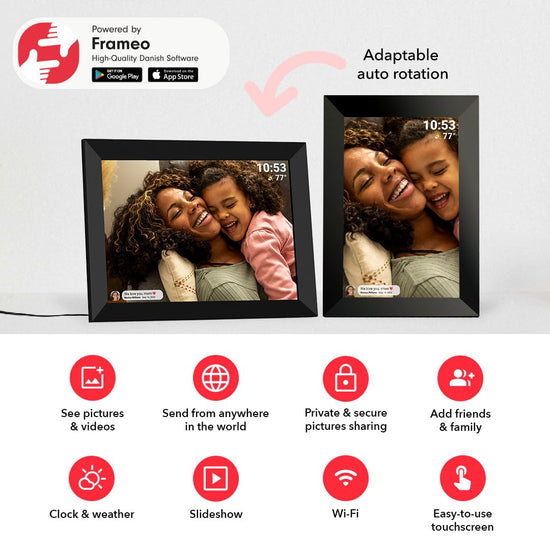 YunQiDeer digital picture frame — 10.1 inch WiFi photo sharing with touch screen