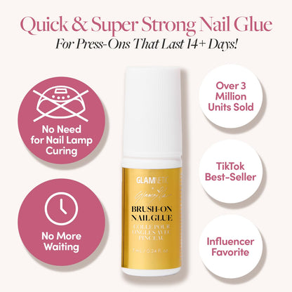 Glamnetic brush on nail glue - super strong formulaGlamnetic brush on nail glue - super strong formulaGlamnetic brush on nail glue - strong bonding adhesive formula