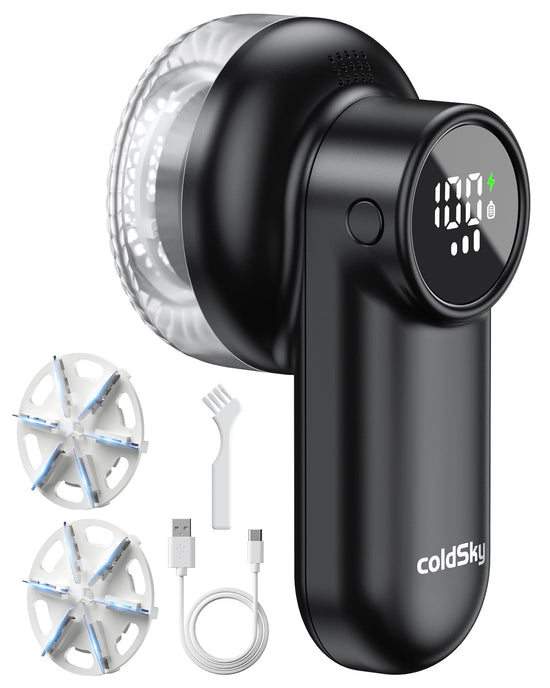 coldSky lint remover — Rechargeable with digital display and safety lock