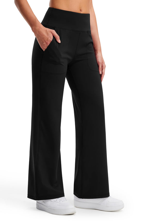 Libin yoga pants — wide leg with pockets and high waist design 29/31 lengths