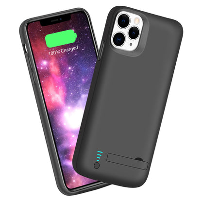 Sitong Battery Case for iPhone 11 Pro Max, 6000mAh Rechargeable Extended Battery Charging Charger Case, Add 110% Extra Juice, Support Wired Headphones Black