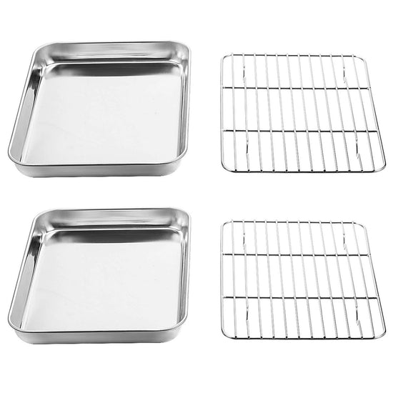Wildone sheet pan - stainless steel with cooling rack set 2 sheets and 2 racks