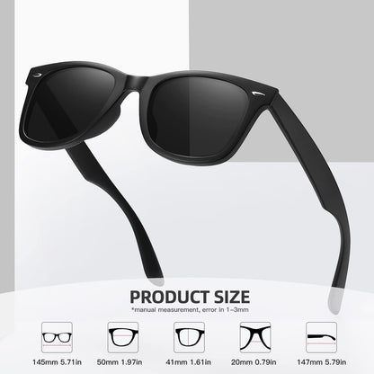 MEETSUN polarized sunglasses — Retro style with mirror lens