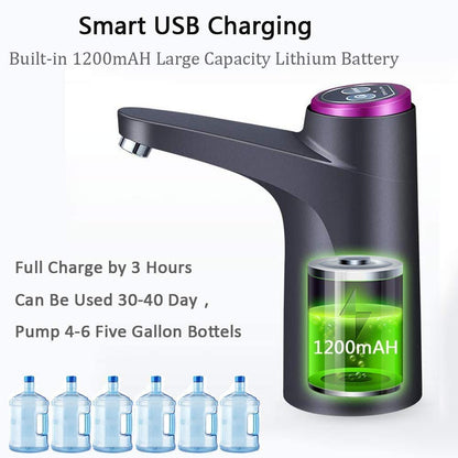 Water dispenser — Portable pump for 3, 4 and 5 gallon bottles with USB charging