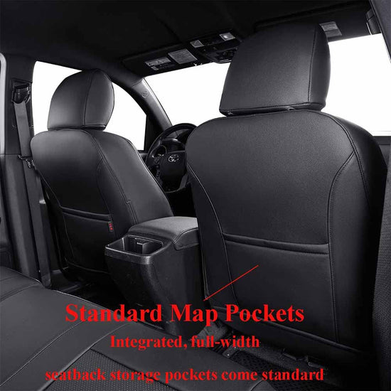 EKR Tacoma seat covers — custom fit faux leather for Toyota Tacoma 2016-2023 Double Cab/Crew Cab