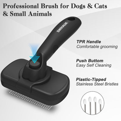 Hair brush — Self cleaning slicker for pets by SWIHAUK