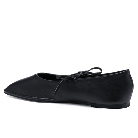 VorisVina ballet flats — lace up square toe with cute bow detail