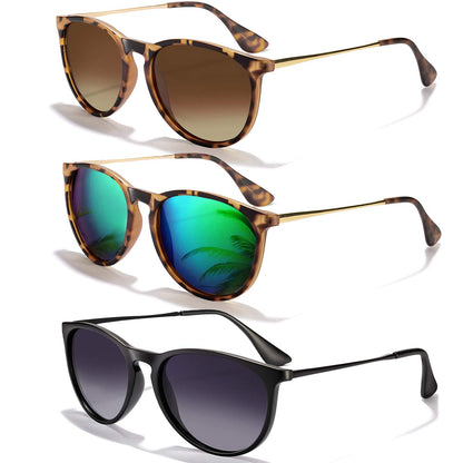 CHBP sunglasses - Polarized round mirrored lens for women and men