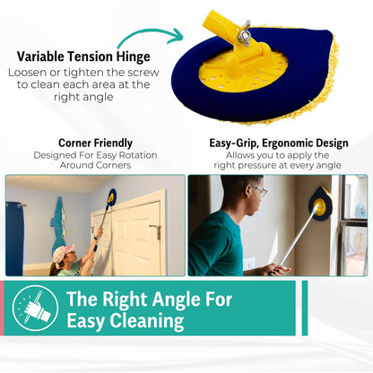 Chomp mop — long handle with washable microfiber pad for cleaning walls and ceilings
