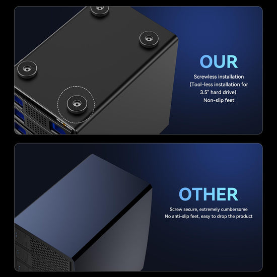 CENMATE hard drive enclosure — Aluminum 6 bay with cooling fan and USB A/C 3.2 Gen 2