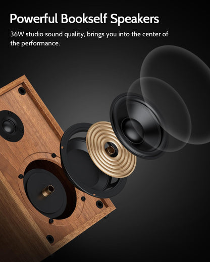 1 BY ONE Bluetooth turntable with wireless playback and auto off features