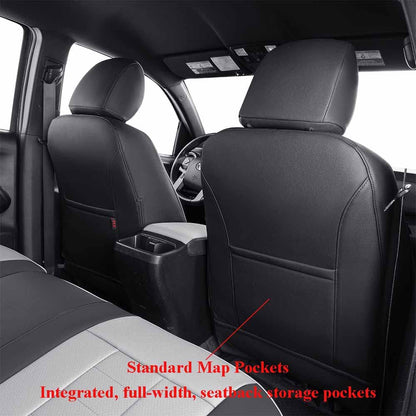 Vehicle seat cover — EKR custom fit black and gray leather set for Silverado/Sierra 1500/2500/3500 HD 2014-2020