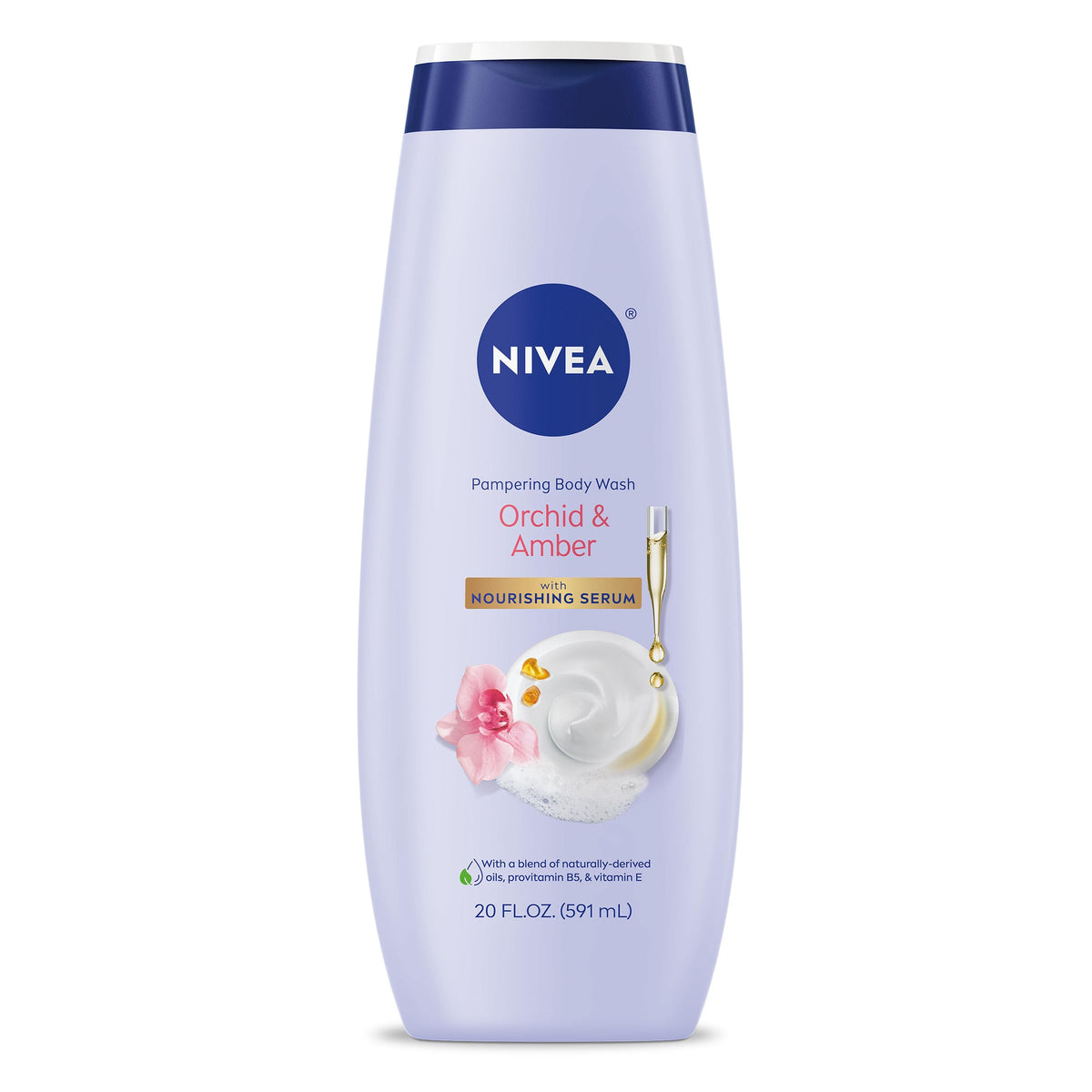 NIVEA body wash with cocoa and shea butter, enriched with provitamin B5 and vitamin E, 20 fl oz bottle