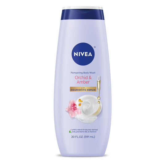 NIVEA body wash with cocoa and shea butter, enriched with provitamin B5 and vitamin E, 20 fl oz bottle