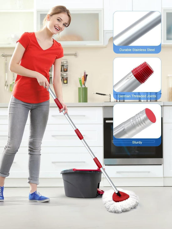 O Cedar spin mop replacement head with mop stick and base, 4 mop heads included